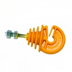 Insulator with screw and nut for electric fence