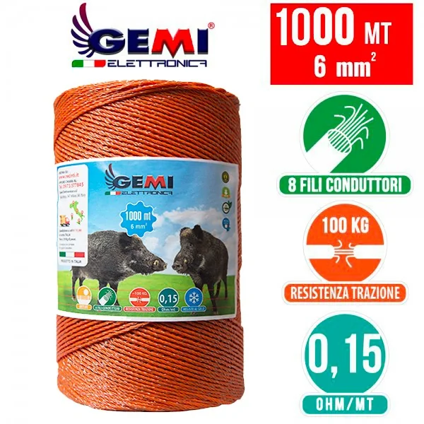 Electric fence Polywire 1000 m 6 mm²