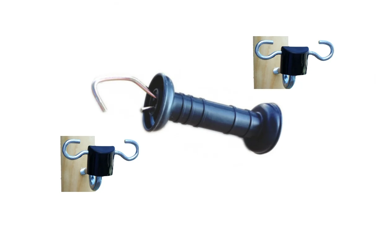 Gate set with handle and 2 insulators for electric fence