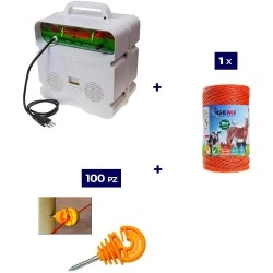 Electric Fencing Complete kit for cattle with 220V energizer and 500m 4mm² electric fence wire
