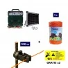 Electric Fencing Complete kit with solar panel: 12V energizer and 500m 6mm² wire for electric fence
