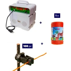 Electric Fencing Complete kit for cattle with 220V energizer and 500m 4mm² wire for electric fence