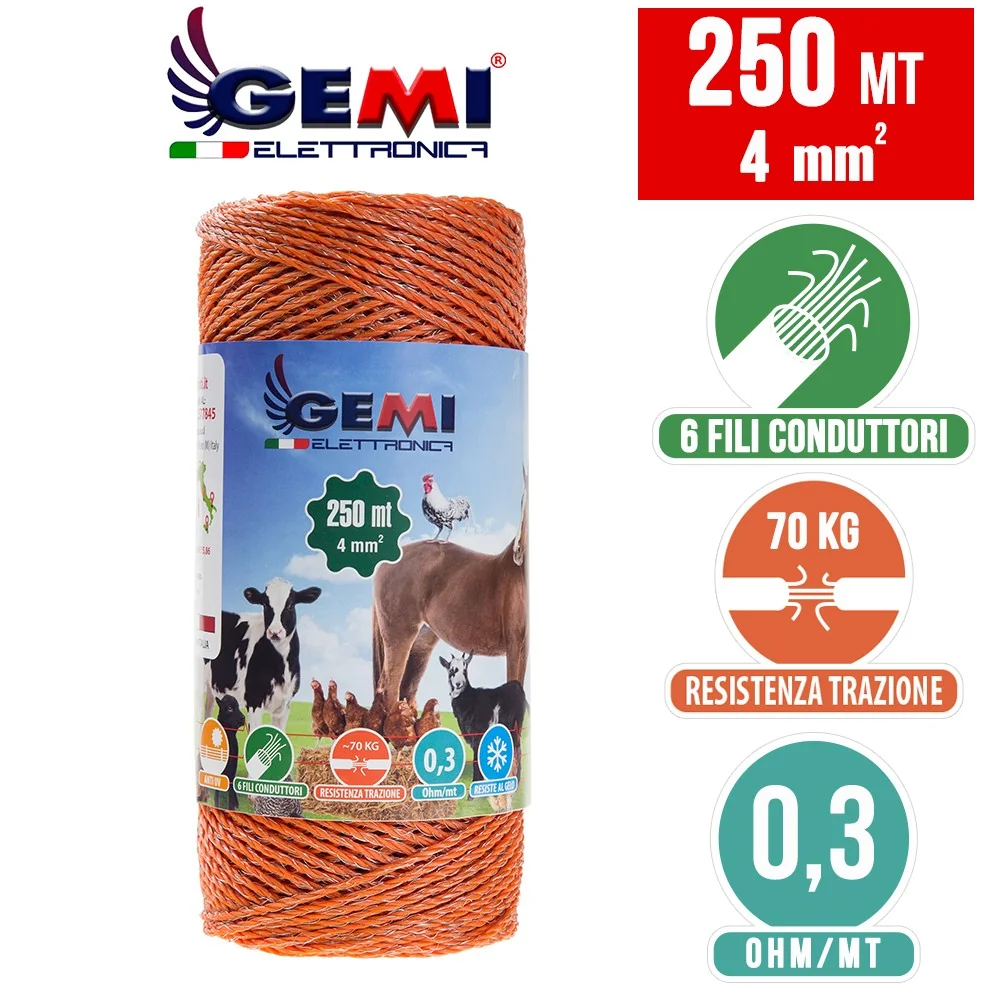 Electric fence Polywire 250 m 4 mm²