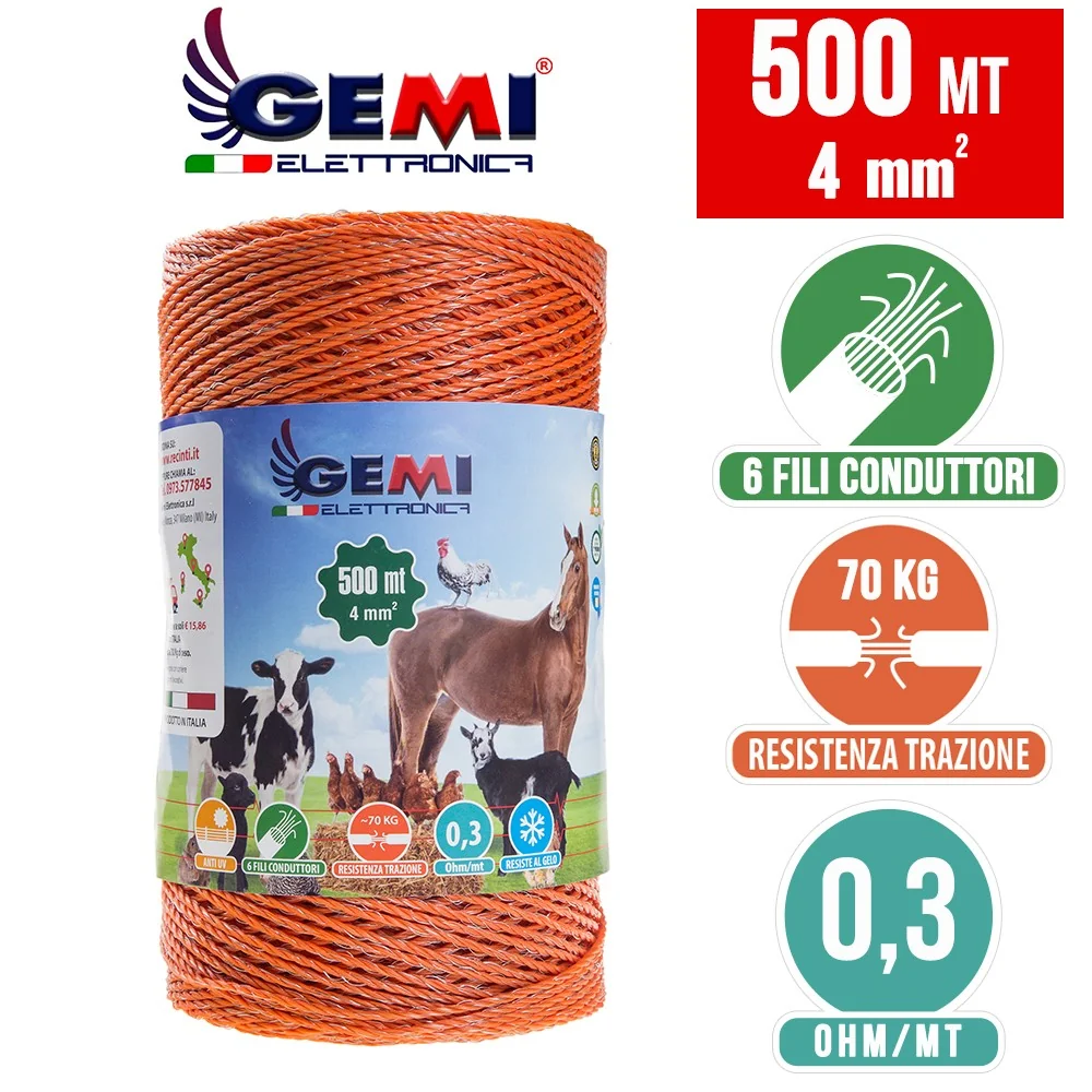 Electric fence Polywire 500 m 4 mm²