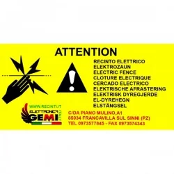 Warning sign plastic for electric fence
